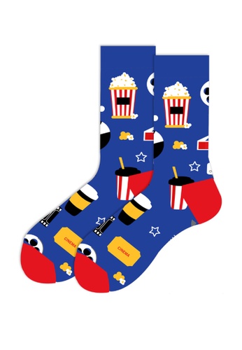 Kings Collection blue Movie Pattern Cozy Socks (One Size) (HS202025) 13676AAD43955CGS_1