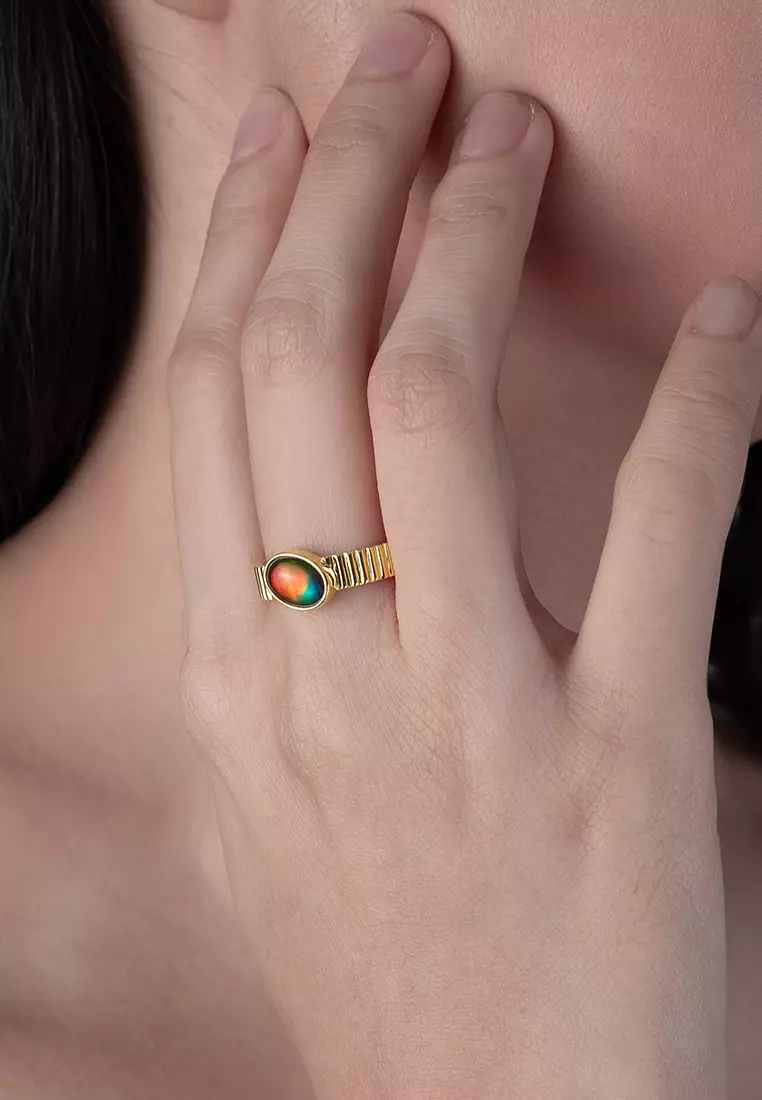 Diem Classic Solitaire Ammolite Ring