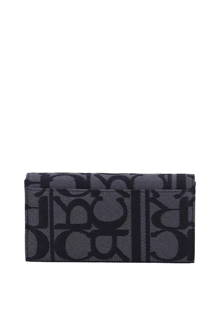 Carlo GEO Jacquard Bi-Fold Wallet - Black