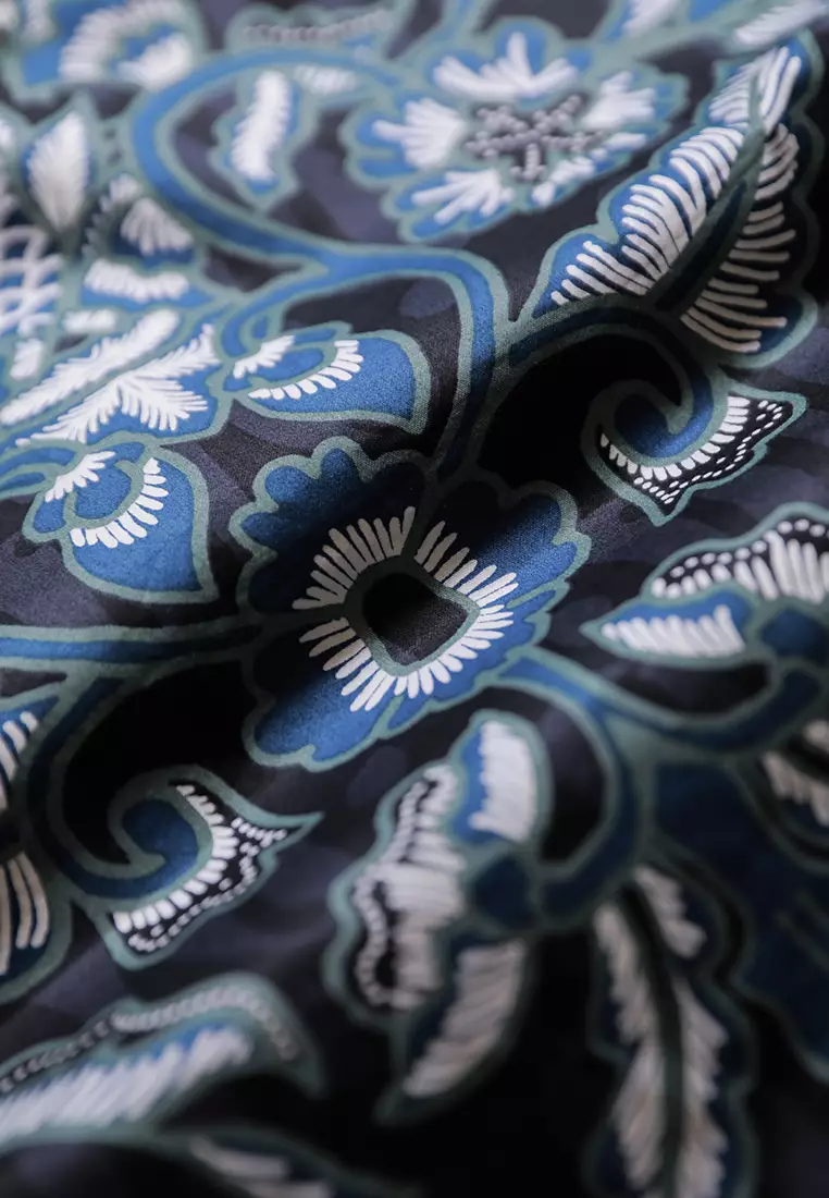 MOC - Kemeja Batik Pria Lengan Pendek Indrayana - Black