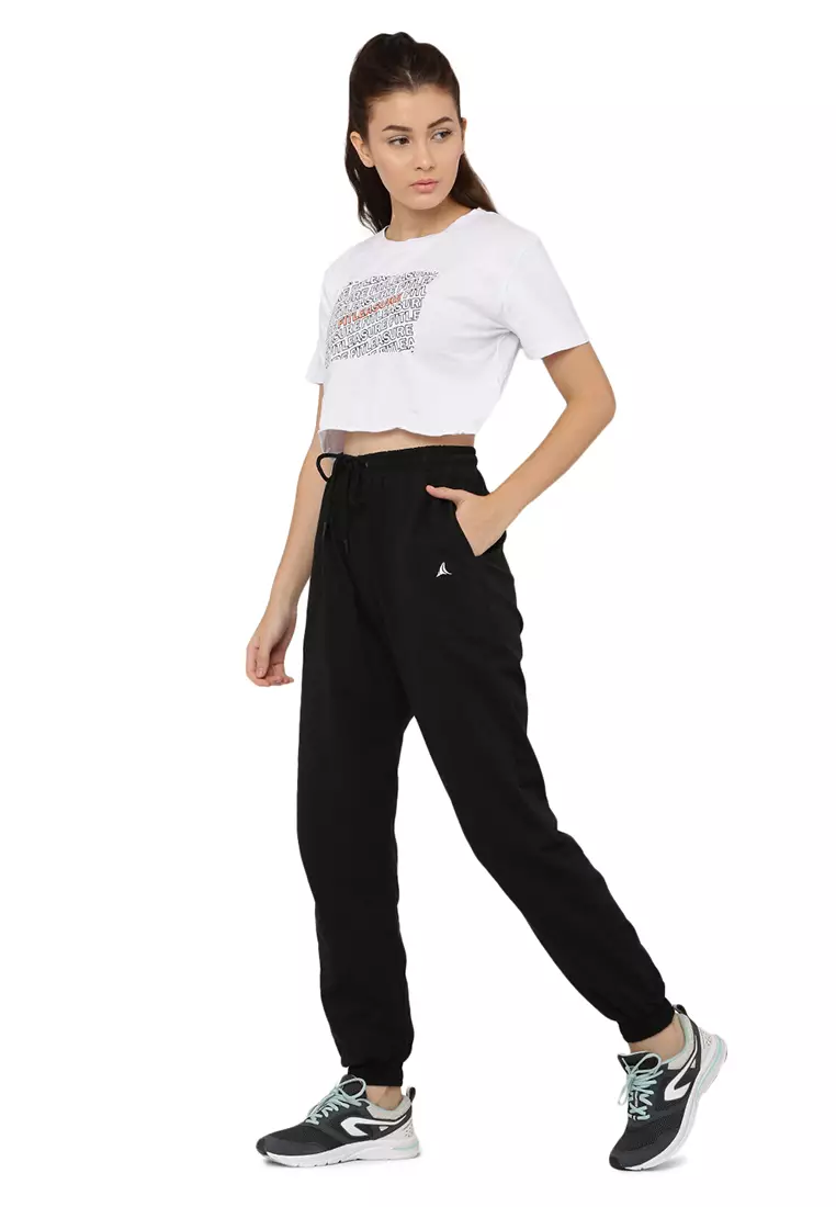 Atasan Crop Putih Pelatihan Wanita