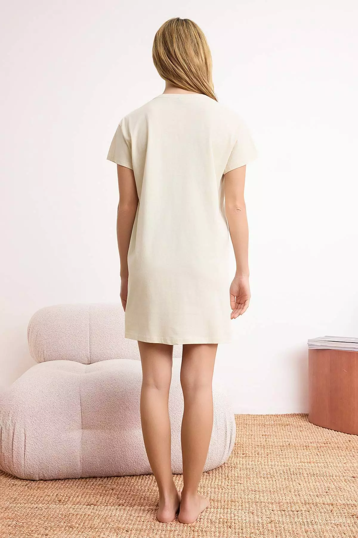 Ecru-Brown 2-Pack 1% Cotton Piece Pocket Detail Knitted Nightgowns Thmss25Gc2