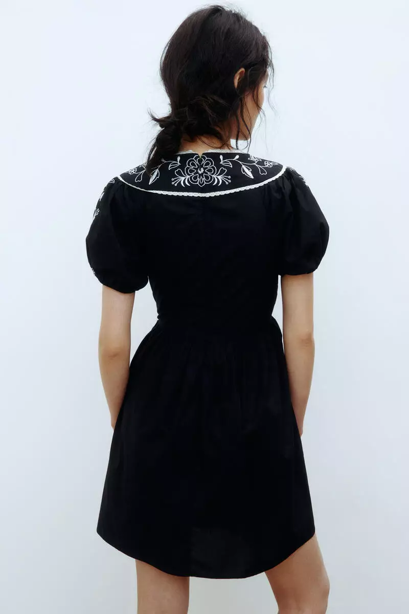 sachin and babi light blue dress Embroidered Denim Dress by Coach