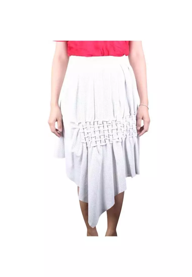 Designer white leather skirt discount