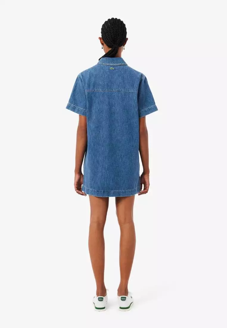 Buy Lacoste Oversized Denim Polo Dress 2026 Online | ZALORA