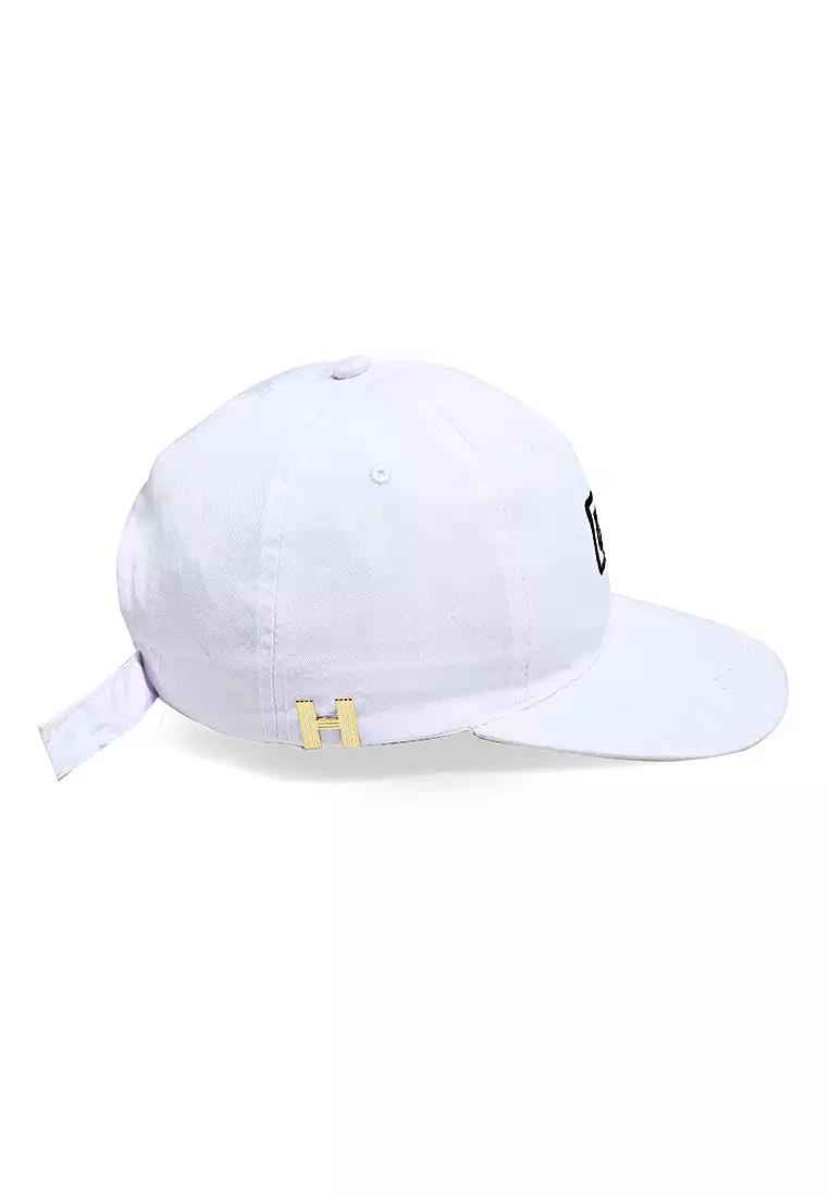 Maxton Topi Baseball Aksesoris Fashion Pria Flag Motive Resizable Strap Material Rafel ORIGINAL - White