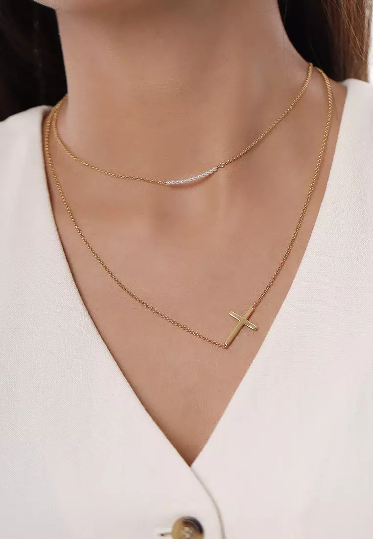 Necklace Choker Pearls Gold Plated Embellished With Crystals By Swarovski®