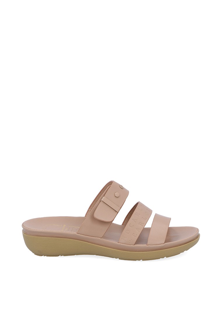 Dark Beige Secured Flat Sandals