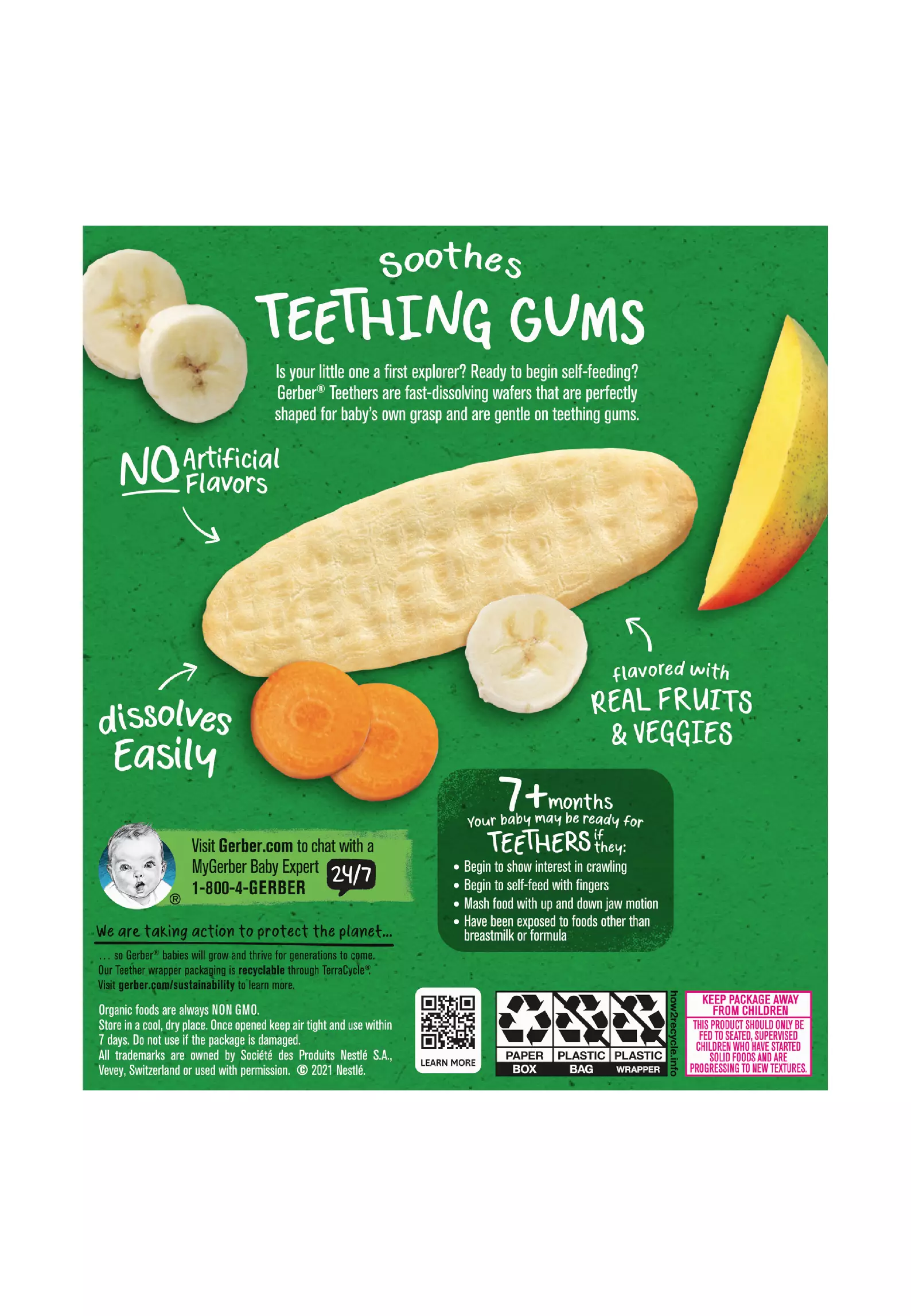 Buy Gerber BB King Kong Gerber Organic Teethers Mango Banana Carrot 48g