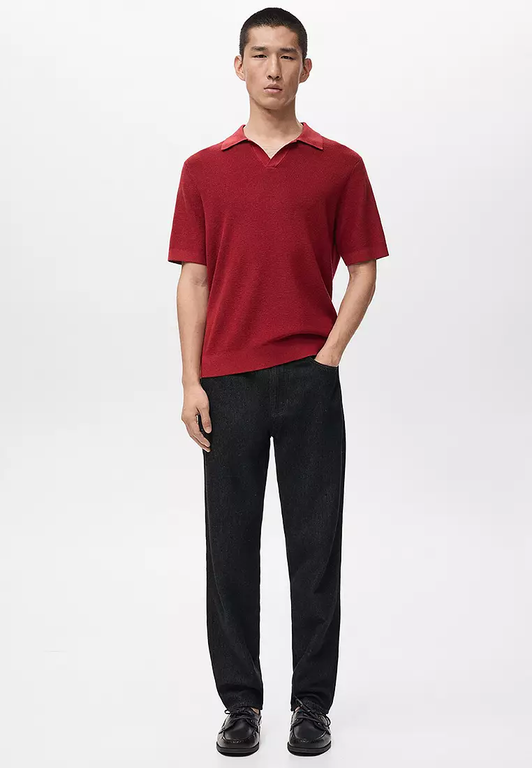 Structured Cotton Knitted Polo Shirt