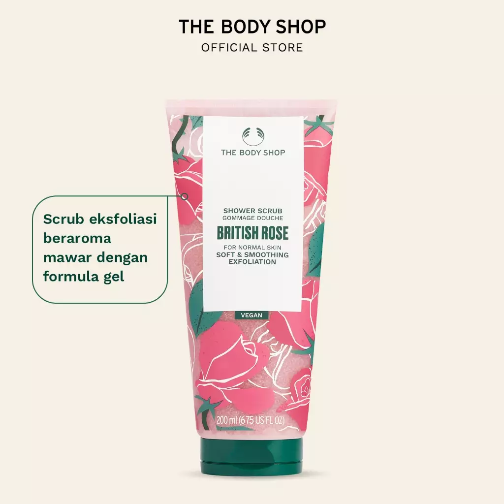 British Rose Shower Scrub 200ml