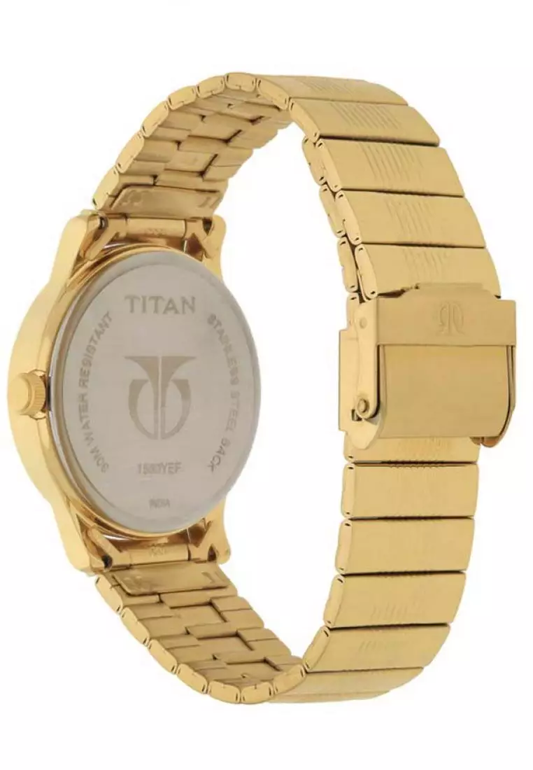 Titan Karishma Gold Stainless Steel Watch For Men TTN1580YM04