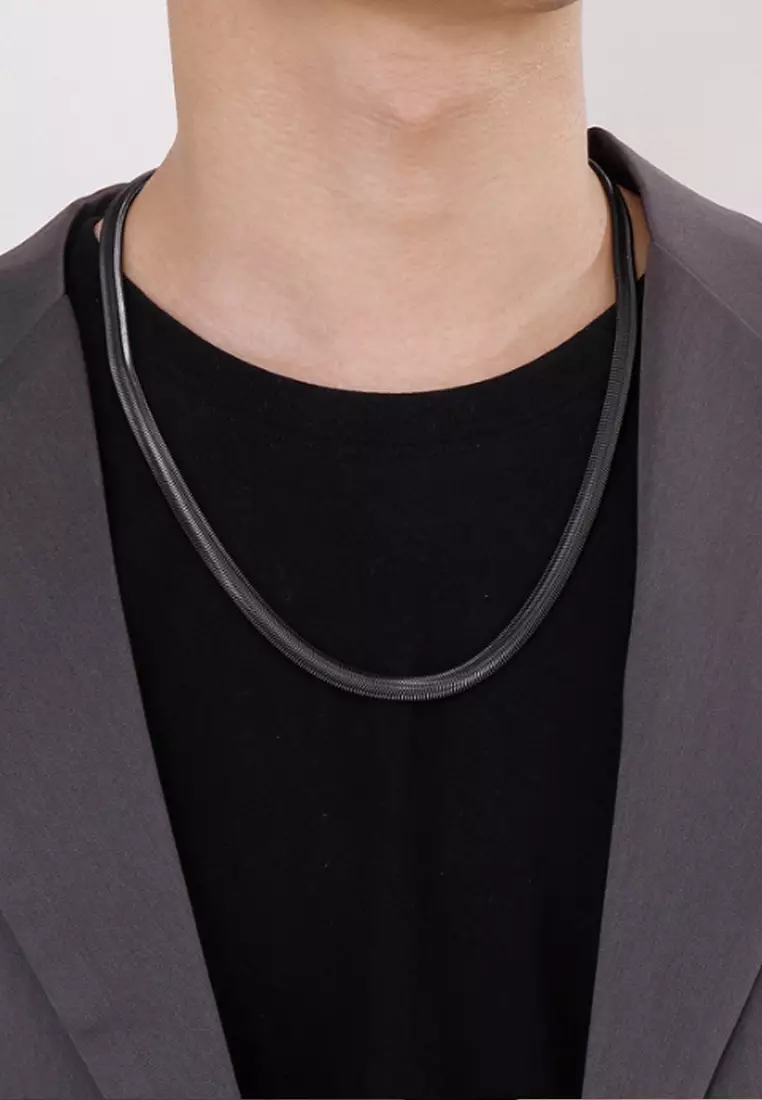 Black Stainless Steel Snake Chain Necklace (Circumference 60cm) PHKJPE17057