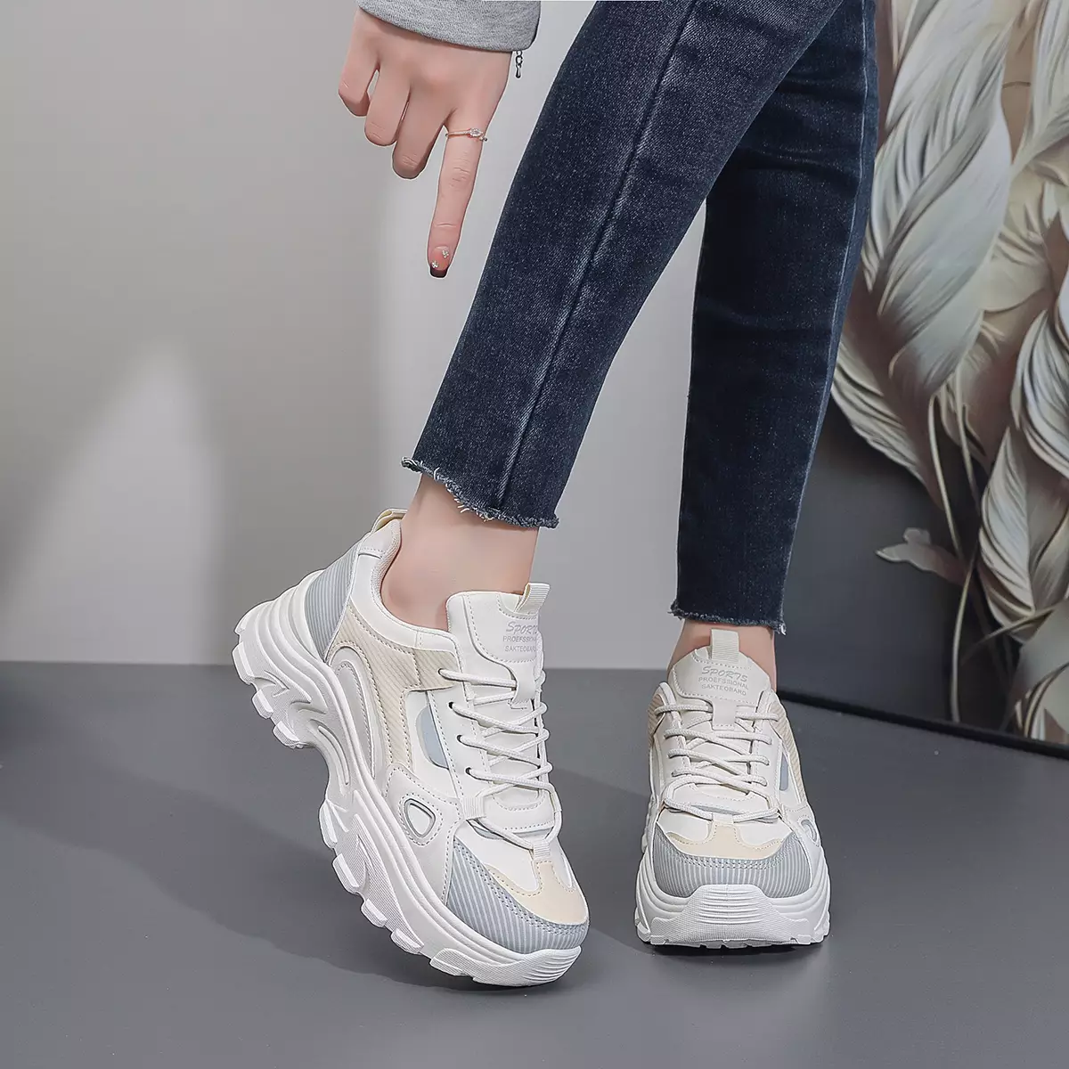 LURAD Sneakers Wanita Modis Fashion Kampus Trendy Sepatu Cewek SM23	