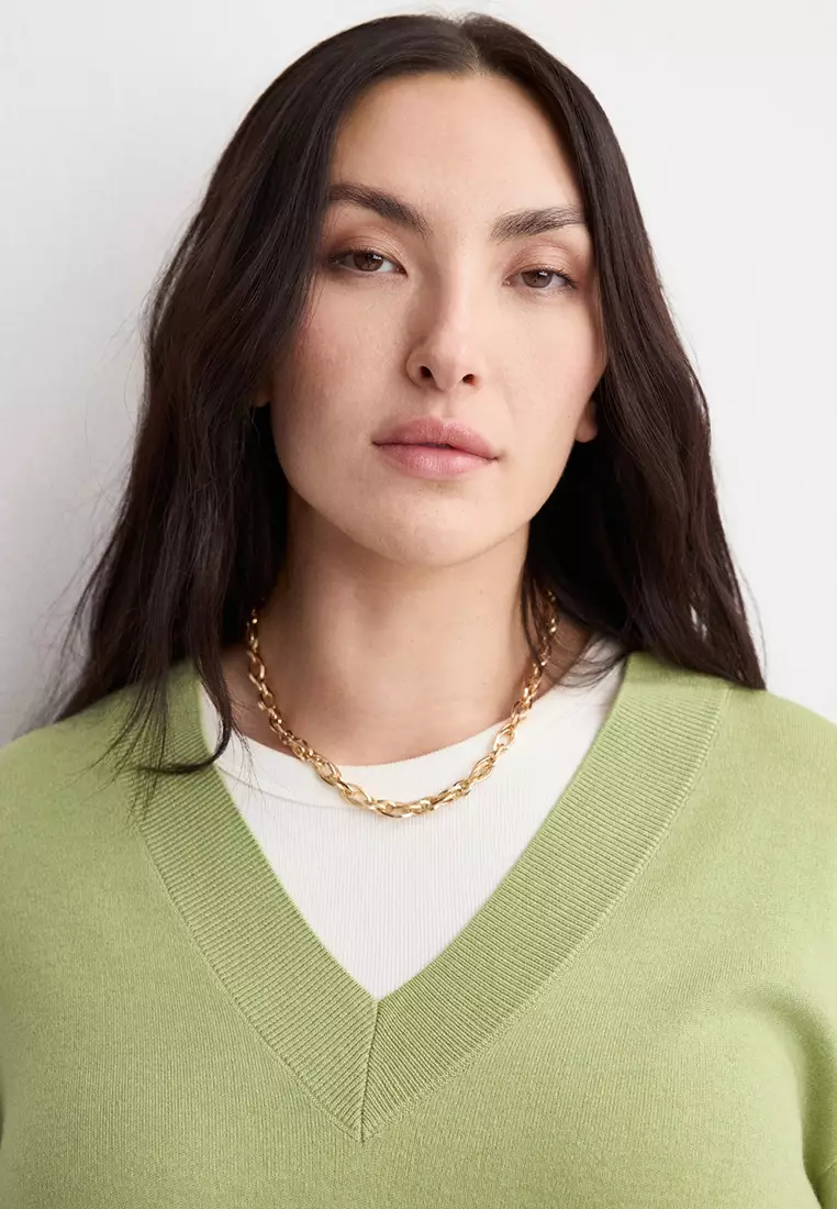 V-Neck Knit Sweater