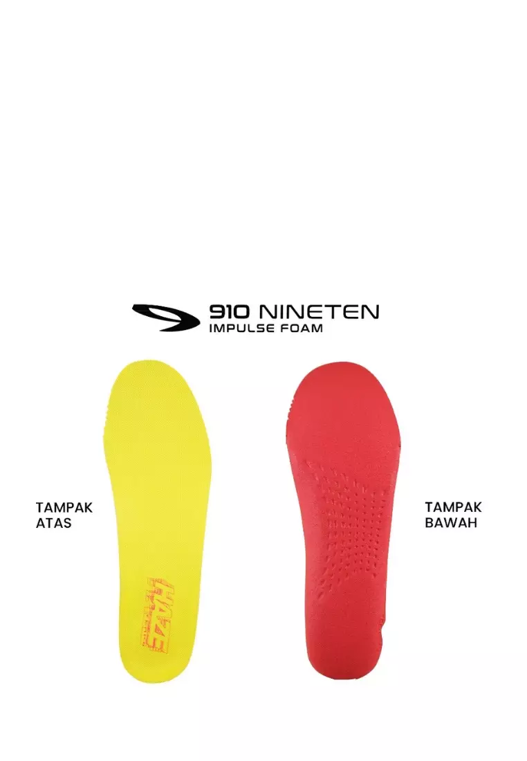 910Nineten HAZE TEMPO sepatu lari - BIRU/MERAH/KUNING