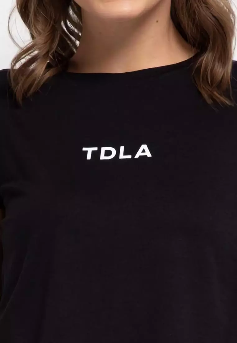 LTD78 RCP Crop Top TDLA Hitam Kaos Casual Wanita