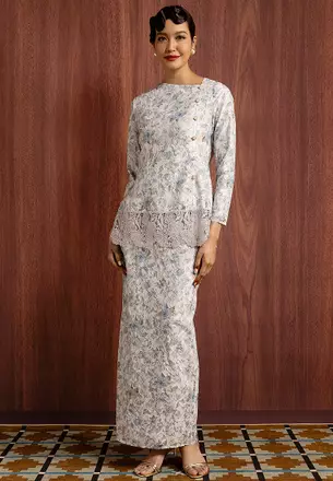 chinese dress ladies Zalia Lace Corset Maxi Dress in Powder Blue main image 0