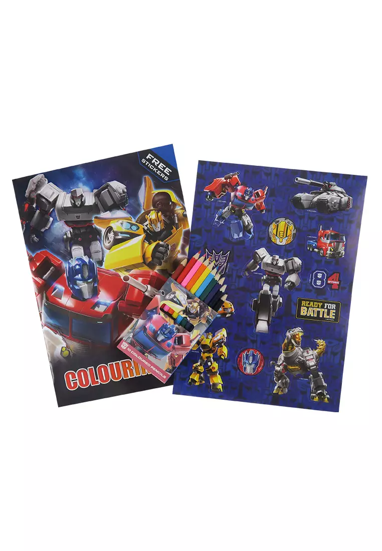 Screen Legends Transformers Art Set for Kids - 50 Pc Transformers Art Kit  Bundle with Transformers Coloring Utensils, Paint, Art Pad, Stickers, More  