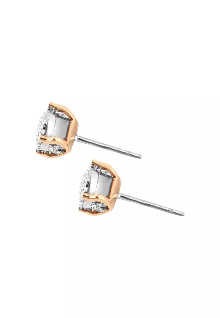 TOMEI Earrings, Diamond White Gold & Rose Gold 750 (E1998)