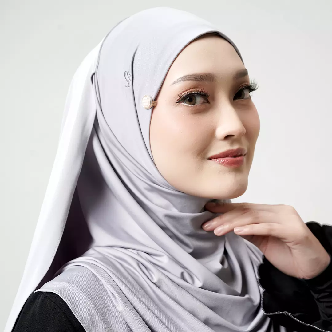 Rabbani - Kerudung Instan Muslim Wanita Dewasa Shila - Silver