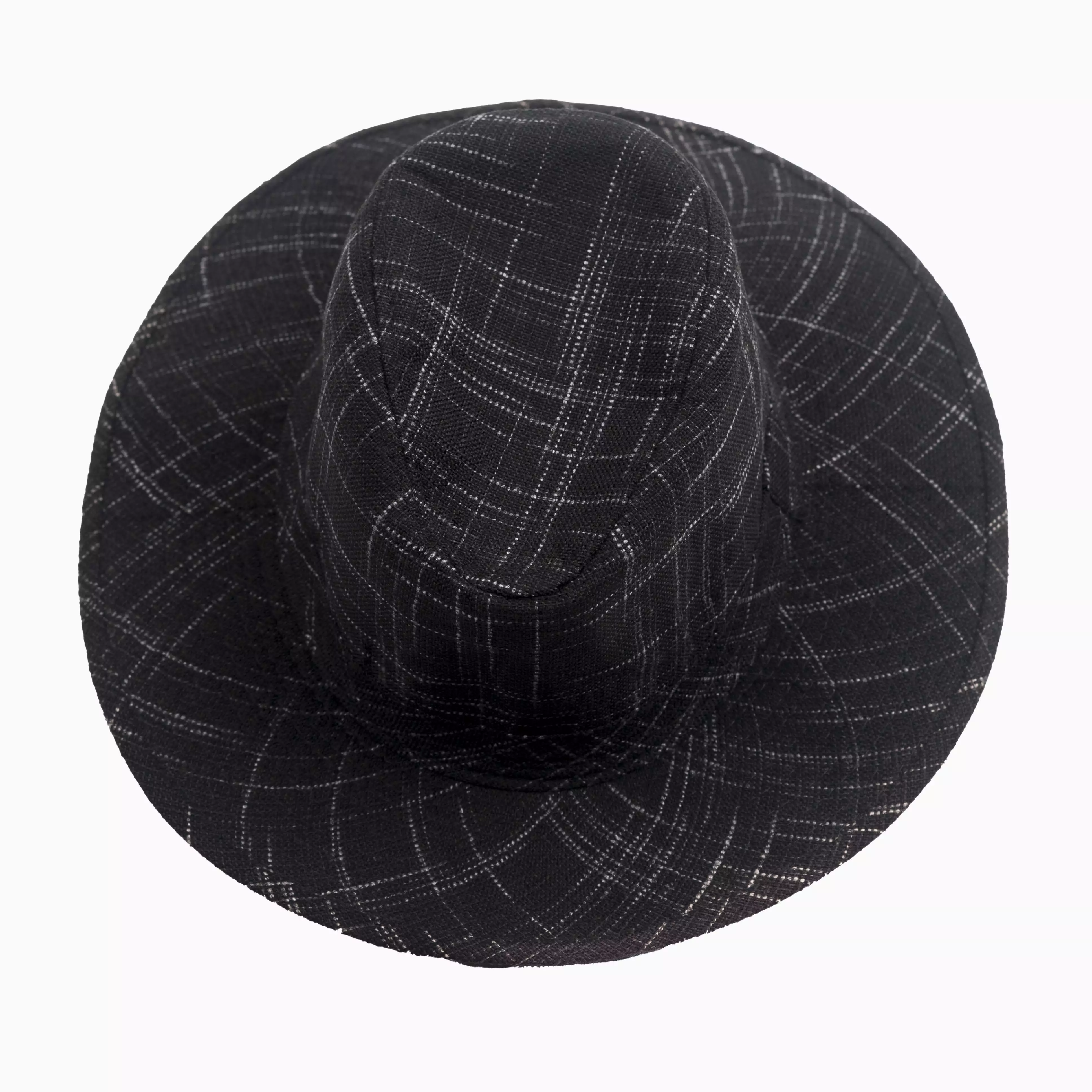 Houseofcuff Topi Panama Hat Fedora Pantai Cowboy Lebar Unisex Hitam