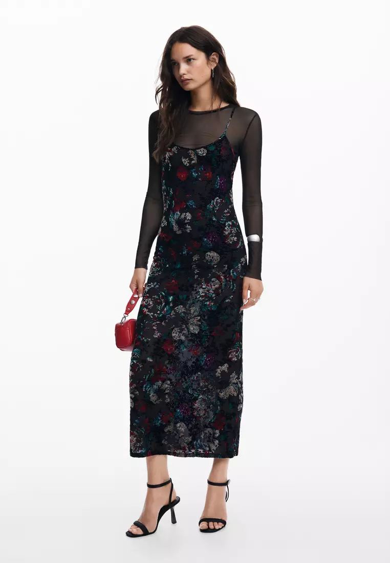 Desigual Woman Mesh combined dress.