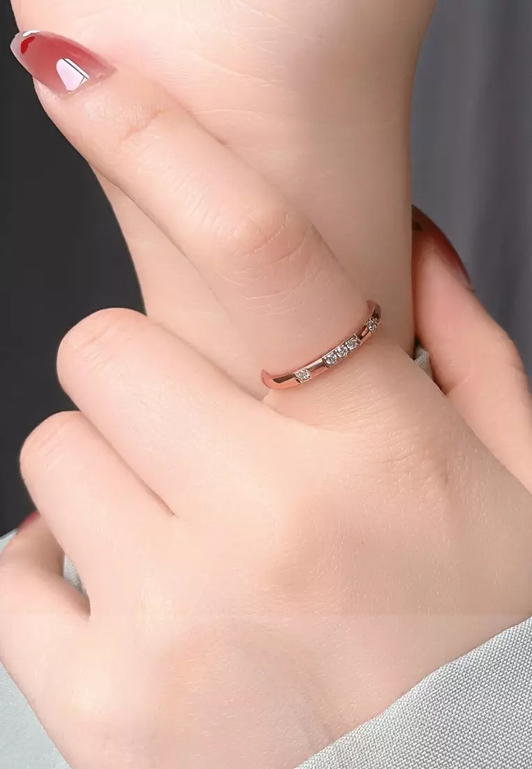 Claudia Cubic Zirconia Band Ring in Rose Gold