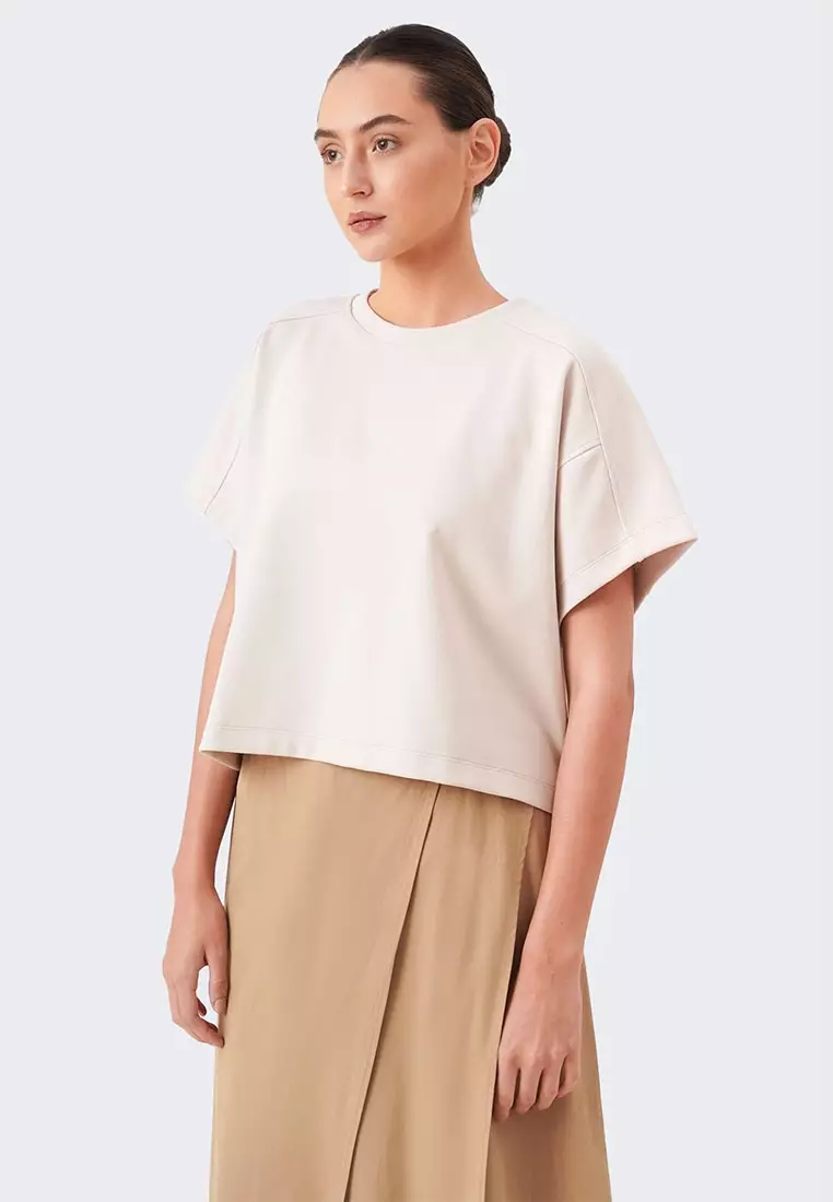 Women's Shoulder Panel Crew T-shirt with Back Yoke Tab