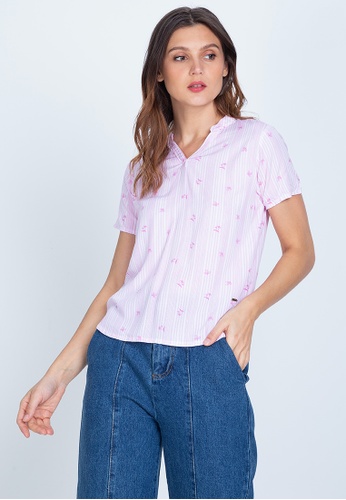 flamingo print blouse uk