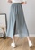 Halo grey Wide Leg Cropped Pleated Pants F125AAAFDE702BGS_3