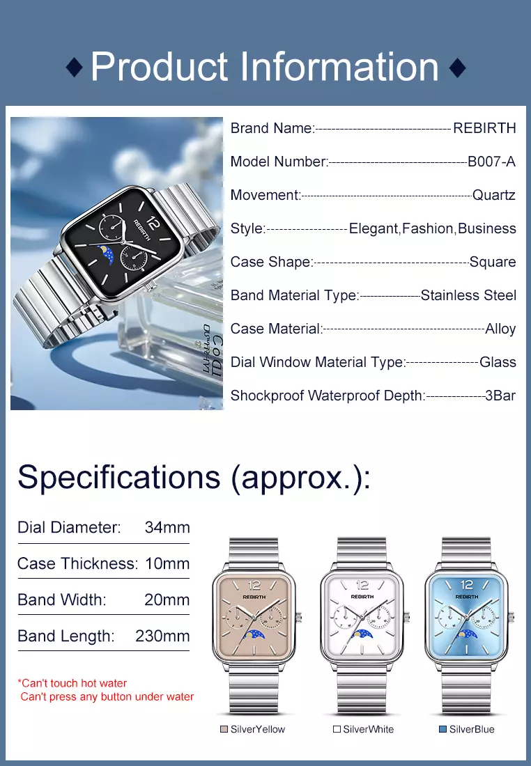 Jam Tangan Wanita Elegan Mewah Casual Anti Air Original Kekinian Tali Stainless Steel Jam Tangan Cewek blue