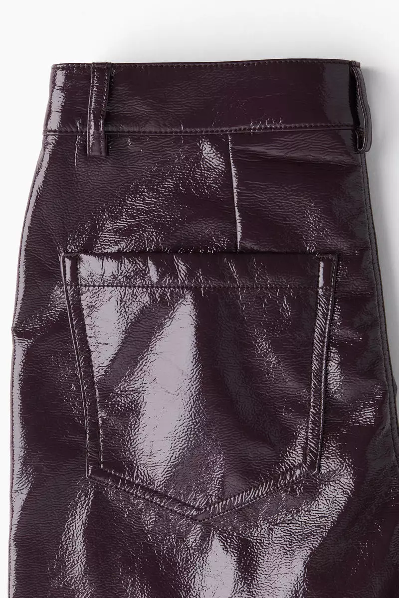 Straight coated trousers