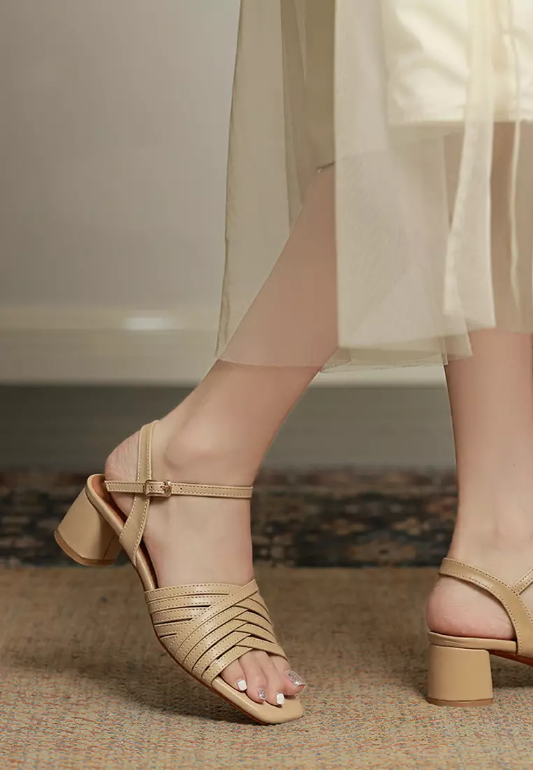 Open Toe Strap Mid Heel Sandals TH551-5