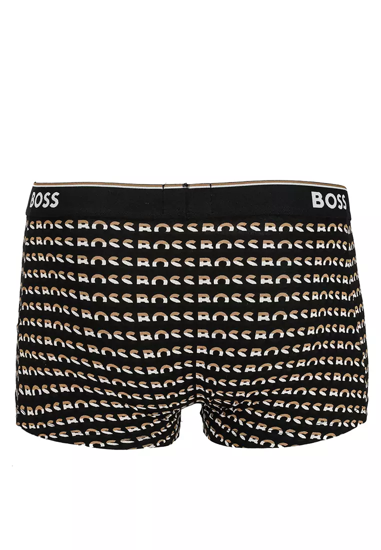 BOSS - Monogram-lace thong with double waistband