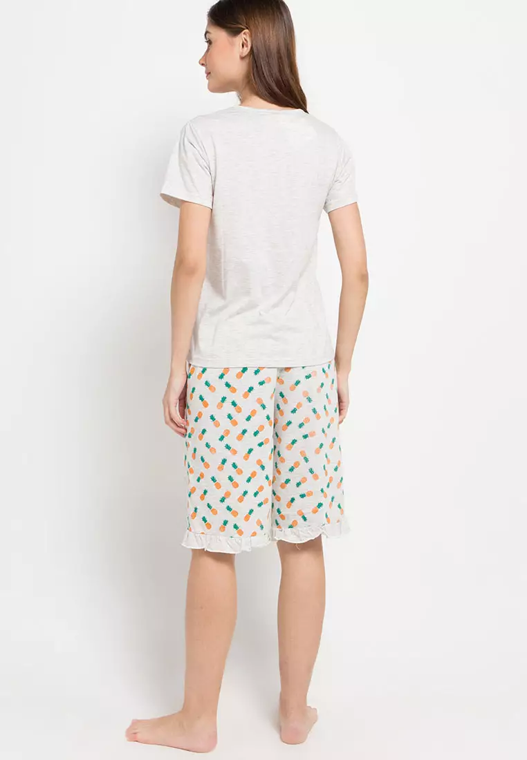 Pyjama Short Sleeve Short Pants Print You Are The Pinapple