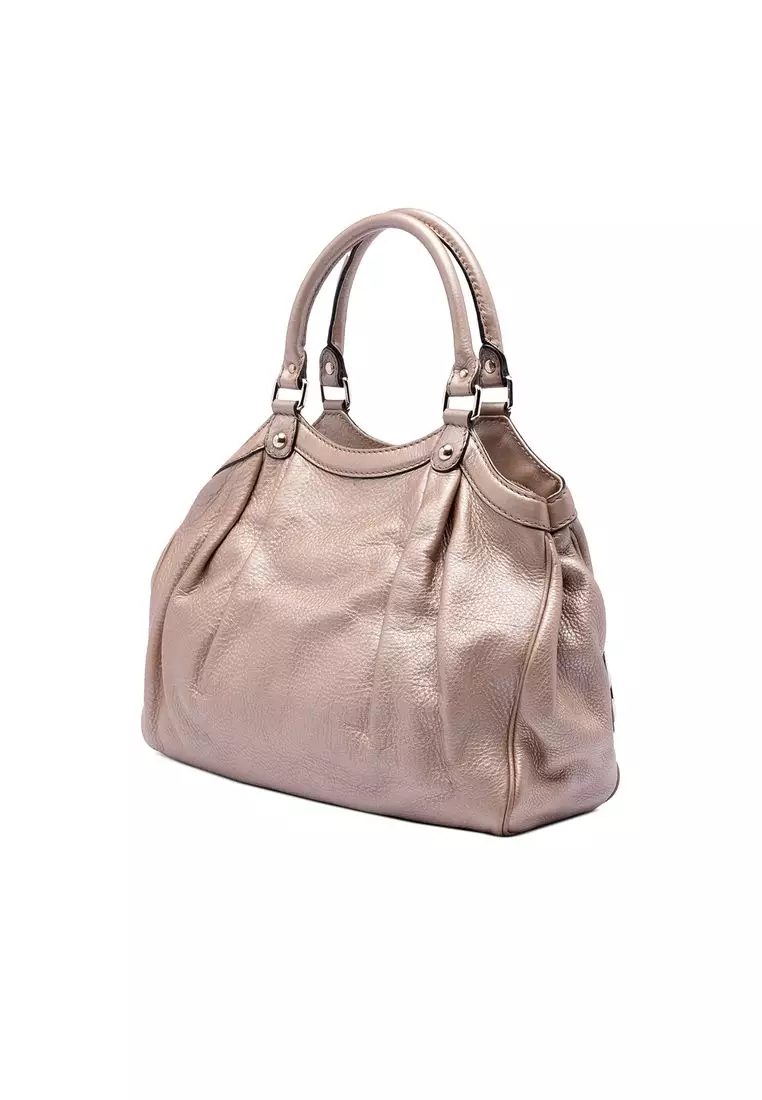 Pre-Loved Gucci Medium Metallic Calfskin Sukey Tote