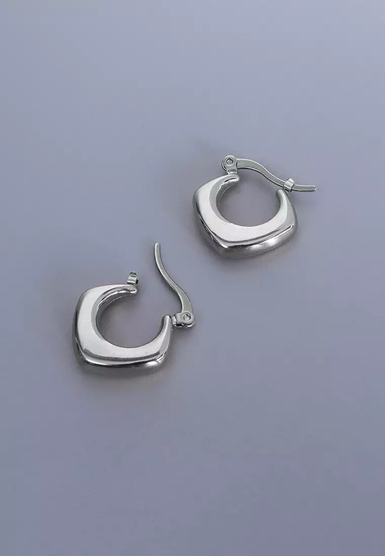 Sylvia White Gold Hoop Earrings