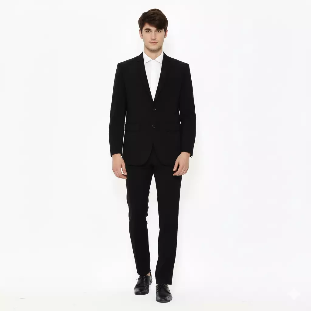 Lawell Jas Pria Modern Fit Kancing Dua Warna Hitam | Formal Kerja, Nikah | Ortiz