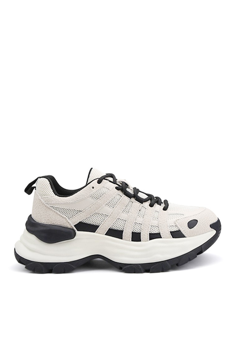 VANSA Trendy Cow Leather Color Block Platform Sneakers VPW-T666666