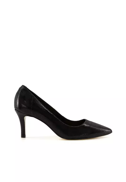 Andina Unlined Comfort Point Mid Heel Court Black