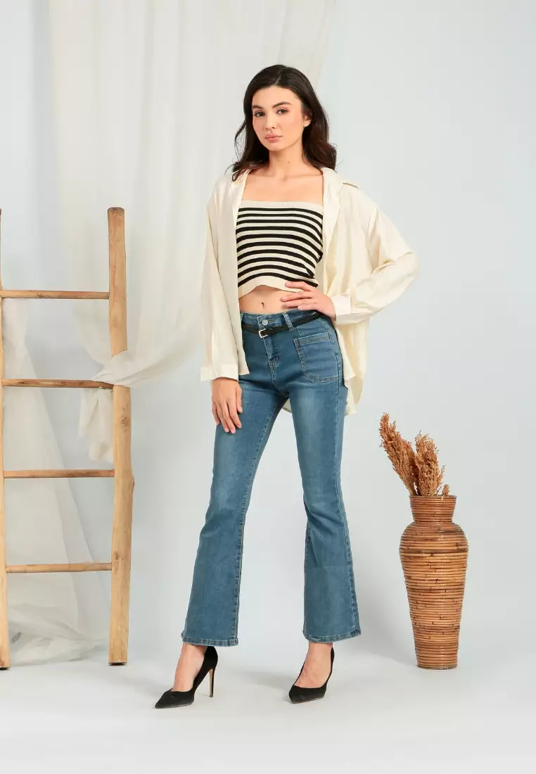 Doona Flare Jeans High Waist in Blue