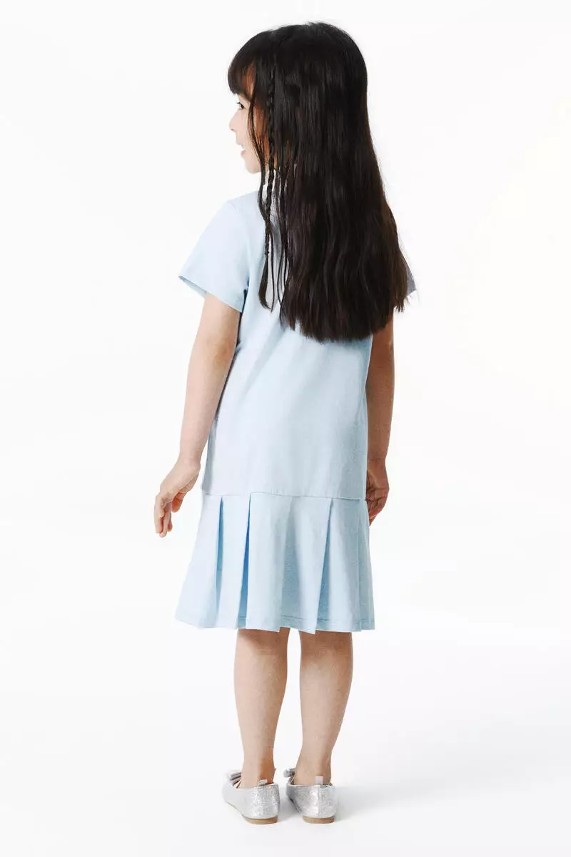 Print-motif cotton polo dress