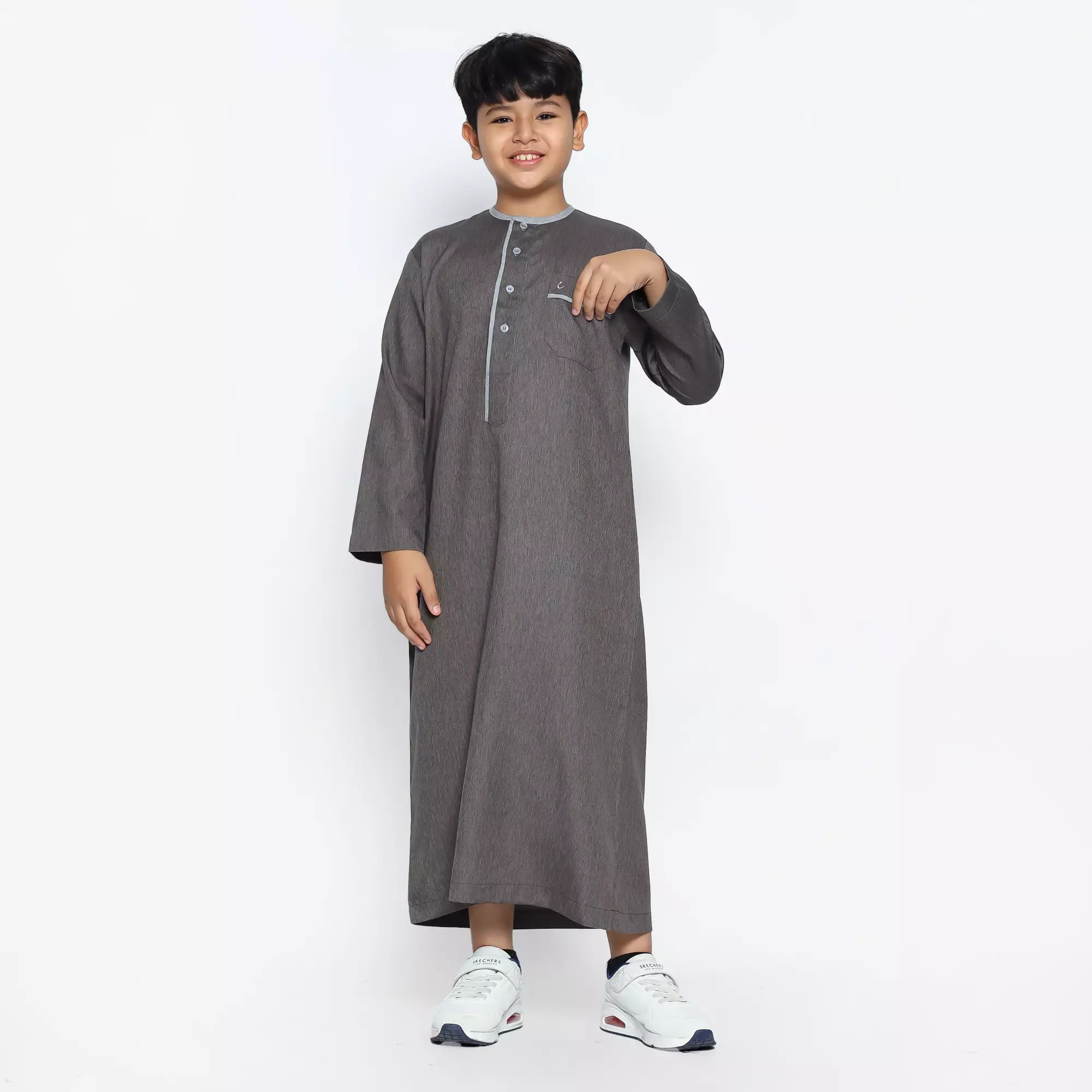 Gamis Jubah Anak Laki Laki GPA Yazid Dark Grey