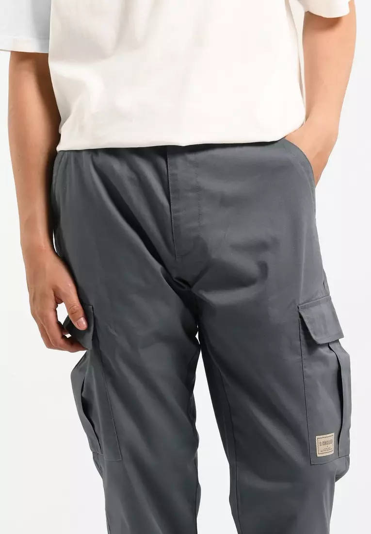 3Second Men's Long Cargo Pants Regular Fit Twill Fawks HP-C060125