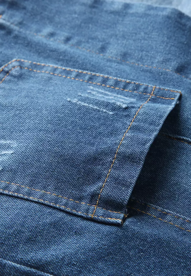 AIN GIRLS Simple Suit Collar Denim Jacket 2024 Buy AIN GIRLS Online