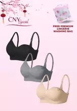 Buy Kiss & Tell 3 Pack Grace Nursing Push Up Maternity Bra in Nude, Grey  and Black 2024 Online