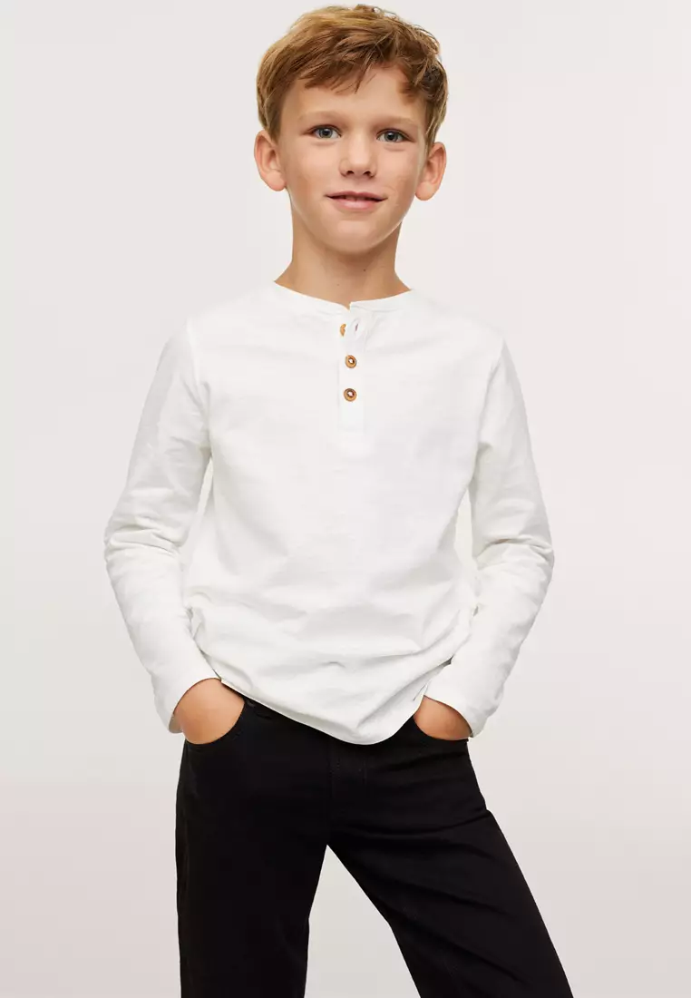 Buttoned Long Sleeve T-Shirt