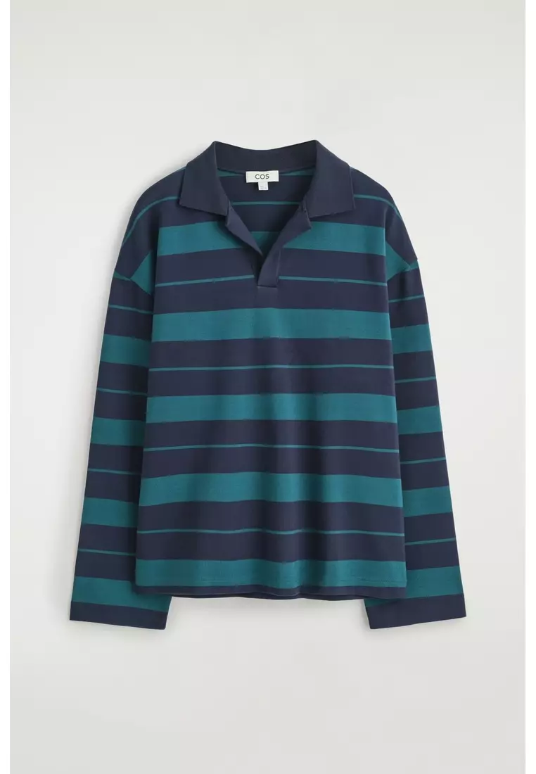 OVERSIZED STRIPED COTTON RUGBY SHIRT