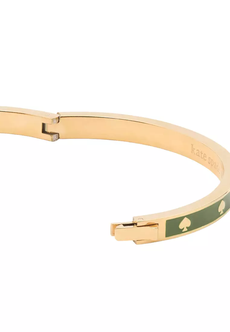 Spot the Spade Enamel Hinged Bangle Bracelet - Cedar Stand KJ727